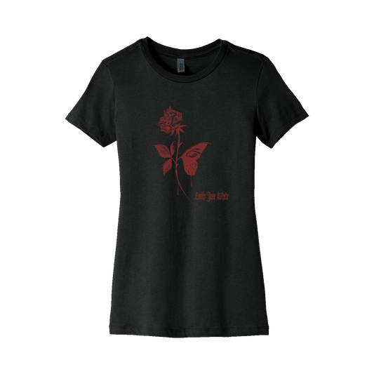 Ladies Black and Red Butterfly Tee